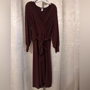 Deep maroon long sleeve dress
